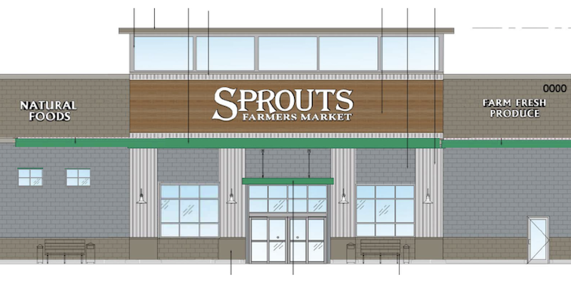 rendering of Sprouts grocery store building